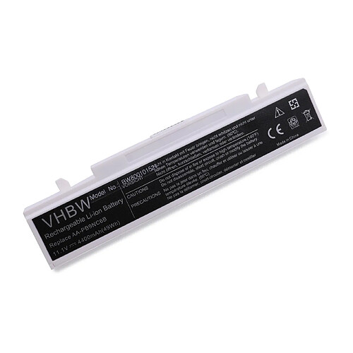 Vhbw batterie LI-ION 4400mAh 11.1V en blanc white adaptée pour Samsung 300E7A, NP300E7A, 305E7A, NP305E7A, 355V5C, NP355V5C etc. Remplace AA-PB9NC6B.