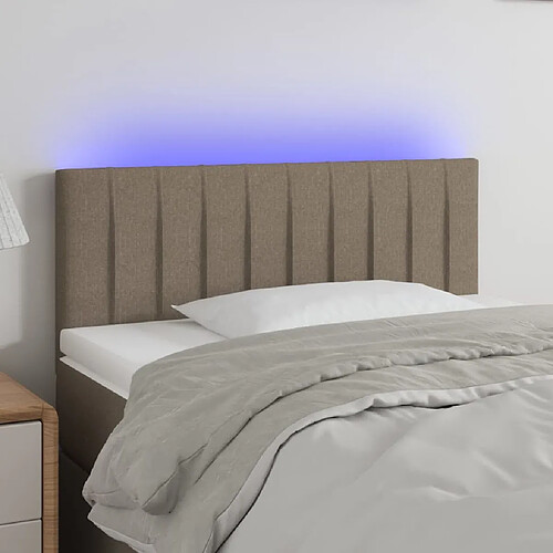 Maison Chic Tête de lit scandinave à LED,meuble de chambre Taupe 80x5x78/88 cm Tissu -MN15870