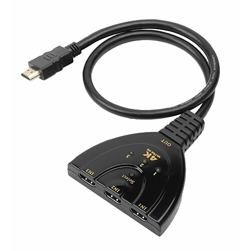 Techly Switch HDMI 3x1 Pigtail 4K