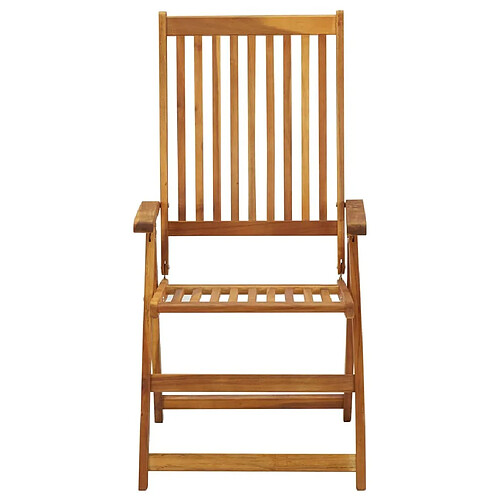 Maison Chic Lot de 3 Chaises inclinables de jardin - Fauteuil d'extérieur Bois solide d'acacia -MN49660