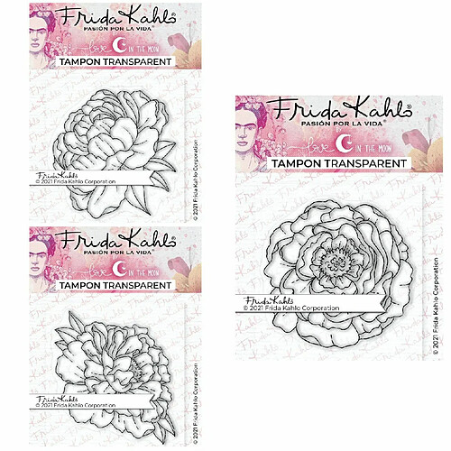 Youdoit 3 Tampons transparents - passion Pivoines - 9,5 x 6,5 cm