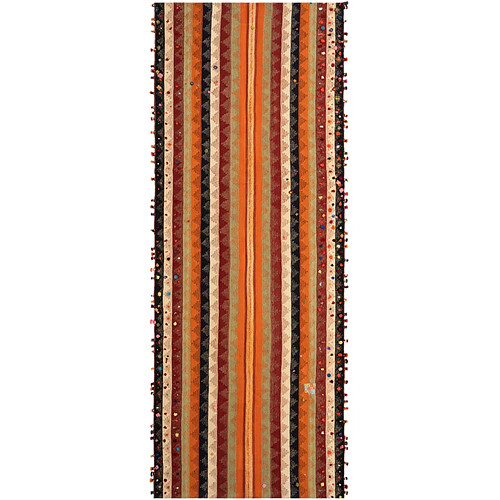 Vidal Tapis de laine 316x124 orange Jajim