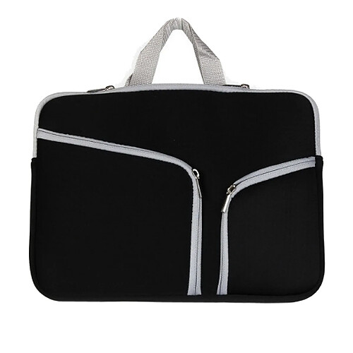 Wewoo Sacoche pour ordinateur portable noir Macbook Air 11,6 pouces Double Pocket Zip Sac à main