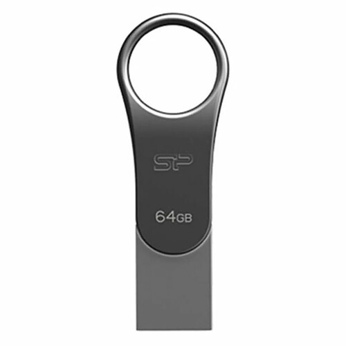 Silicon-Power Clé USB Silicon Power SP064GBUC3C80V1S 64 GB Noir titanium Argent 64 GB