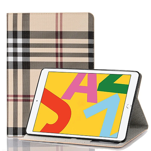 Wewoo Housse Étui Coque Pour iPad 10.2 / 10.5 Plaid Texture en cuir à rabat horizontal avec support et fentes cartes et portefeuille blanc