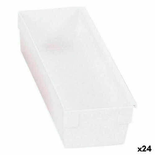 BigBuy Home Boîte Multiusage Modulaire Blanc 22,5 x 8 x 5,3 cm (24 Unités)