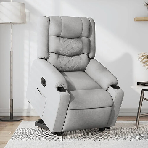 vidaXL Fauteuil inclinable électrique gris clair tissu