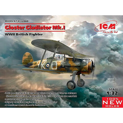 Gloster Gladiator Mk.I,WWII British Figh - 1.32e - ICM