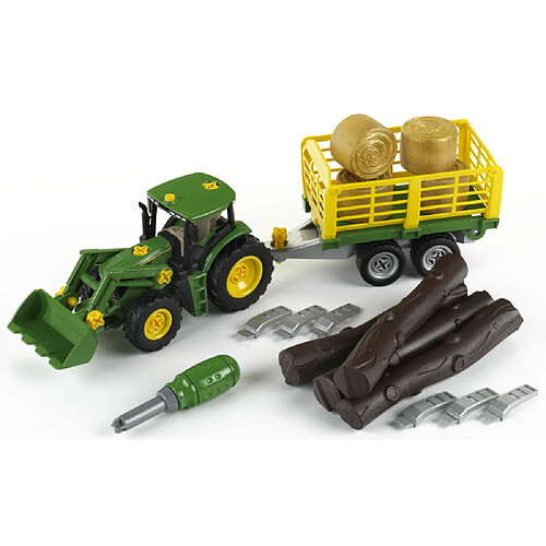 KLEIN - Tracteur a monter John Deere 6215R avec remorque