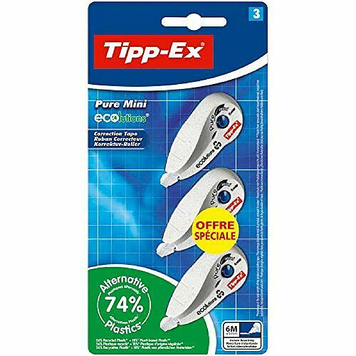 Tipp-Ex Pure Mini Tape Ruban Correcteur Blister de 3