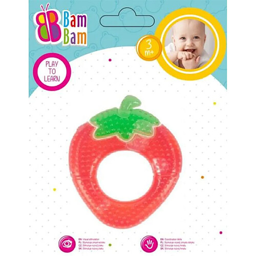 Bam Bam - Anneau de dentition en forme de Fraise