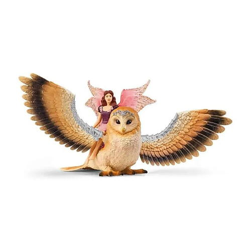 SCHLEICH - Elfe a dos de chouette scintillante V2 - 70789 - Gamme bayala