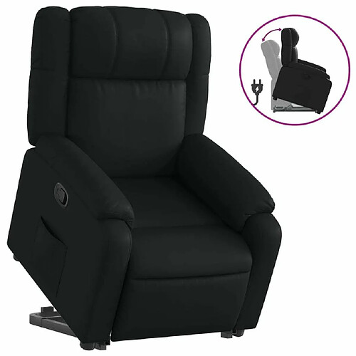 Maison Chic Fauteuil Relax pour salon, Fauteuil inclinable Noir Similicuir -GKD40368