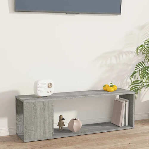 Maison Chic Meuble TV scandinave gris - Banc TV pour salon Sonoma 100x24x32 cm Bois d'ingénierie -MN61663