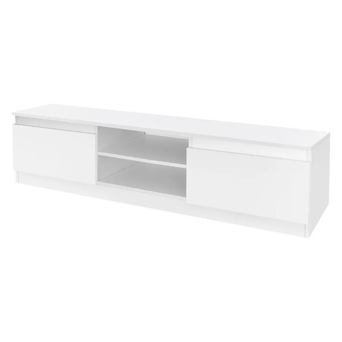 ML-Design Meuble banc TV robuste blanc MDF matériel de montage inclus 120x36x40 cm