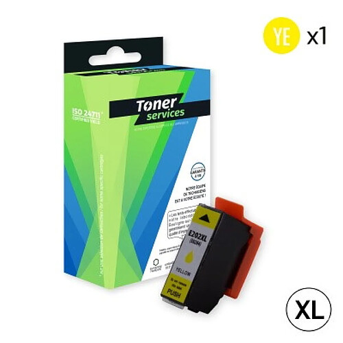 TONER SERVICES Compatible Epson 202XL - Kiwi Cartouche Jaune C13T02H44010 (T02H4)