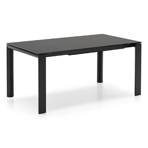 Inside 75 Table extensible 8 couverts DORIAN 210cm pieds métal noir plateau céramique gris