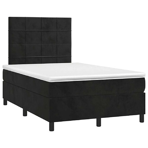 Maison Chic Lit adulte- Lit + matelas,Sommier à lattes de lit avec matelas noir 120x190 cm velours -GKD18885