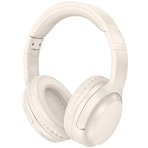 Borofone Casque Bluetooth Arceau Rembourré Entrée Jack 3.5mm Autonomie 30H Beige