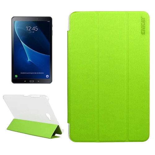 Wewoo Housse Étui vert pour Samsung Galaxy Tab A 10.1 / T580 Toothpick Texture à rabat horizontal en cuir avec trois porte-pliage