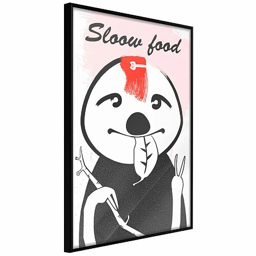 Paris Prix Affiche Murale Encadrée Sloth's Favourite Food 30 x 45 cm Noir