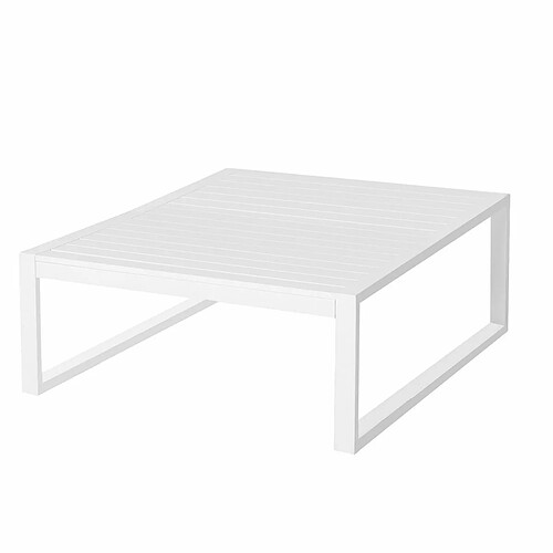 BigBuy Garden Table Basse Io Blanc Aluminium 100 x 100 x 45 cm