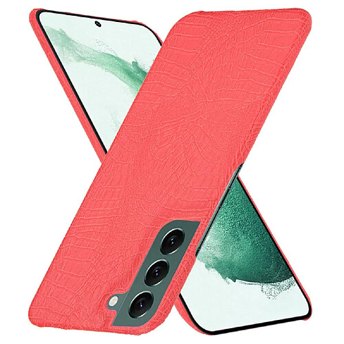 Coque en TPU + PU texture croco rouge pour votre Samsung Galaxy S22 Plus 5G