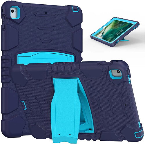 Coque en TPU + Silicone Résistant aux chutes avec béquille bleu marine/bleu pour votre Apple iPad 9.7 pouces (2018)/(2017)/Pro 9.7 pouces (2016)/Air 2