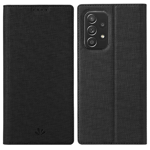 Etui en PU VILI anti-rayures, fermeture automatique magnétique avec support et porte-carte noir pour votre Samsung Galaxy A53 5G