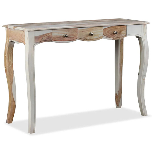 vidaXL Table console et 3 tiroirs Bois massif 110x40x76 cm