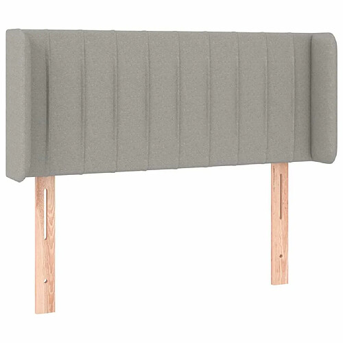 Maison Chic Tête de lit moderne avec oreilles pour chambre - Décoration de lit Gris clair 83x16x78/88 cm Tissu -MN62085