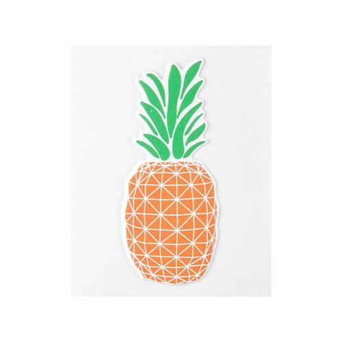 Paris Prix Sticker Puffy Ananas 10cm Orange & Vert