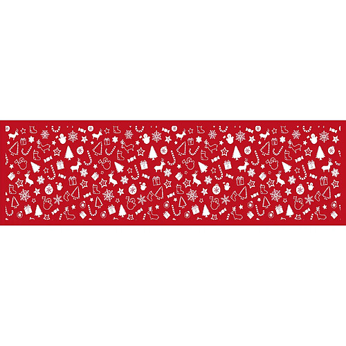 Alter Chemin de cuisine, 100% Made in Italy, Tapis antitache avec impression numérique, Chemin de table antidérapant et lavable, Modèle de Noël - Charity, cm 180x52