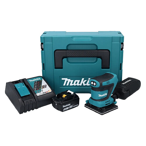 Makita DBO481RT1J Ponceuse vibrante sans fil 112 x 102mm 18V + 1x Batterie 5,0Ah + Chargeur + Coffret