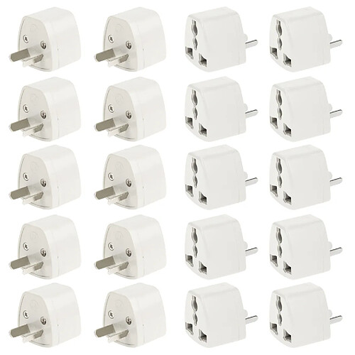 Wewoo Adaptateur de prise 20 PCS, d'alimentation de voyage avec de courant AU