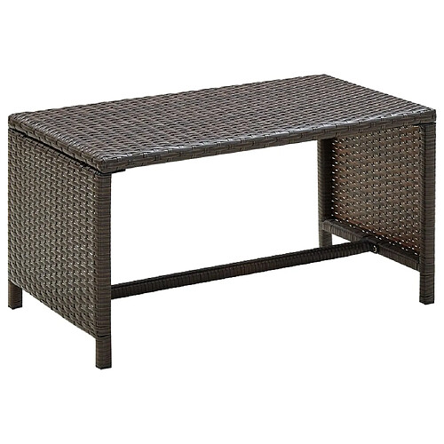 vidaXL Table basse Marron 70x40x38 cm Résine tressée