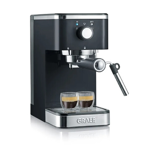 GRAEF ES 402 Machine Expresso 230V 1400W 1.2L 2 Tasses Filtre Réutilisable Commande Rotative Noir