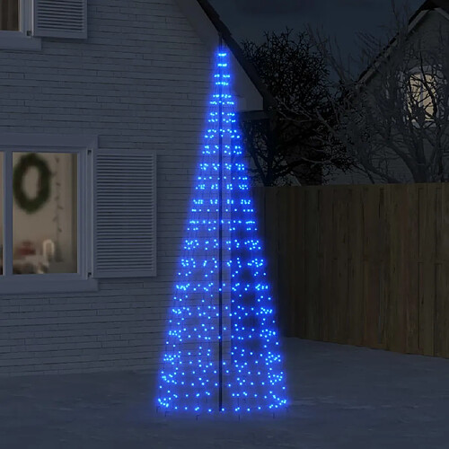 vidaXL Arbre de Noël lumineux sur mât de drapeau 550 LED bleu 300 cm