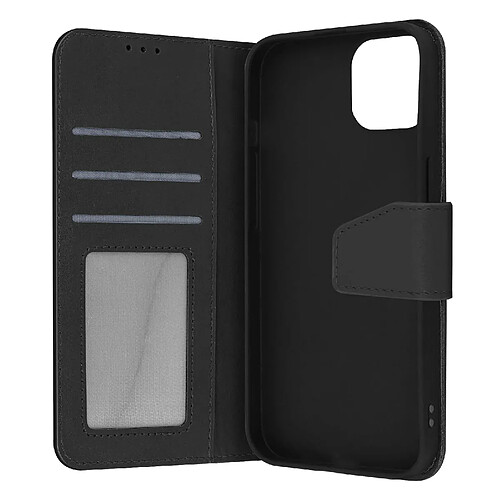 Avizar Housse pour iPhone 14 Cuir premium Porte-carte Fonction support Vidéo noir