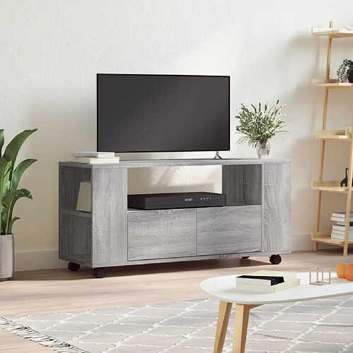 vidaXL Meuble TV sonoma gris 102x34,5x43 cm bois d'ingénierie