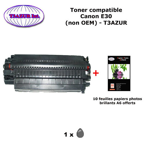 Toner générique Canon E30 pour imprimante Canon FC 100 120 200 204 210 220 224 224S 230 300 310 330 336 430 530+10f PPA6 -T3AZUR