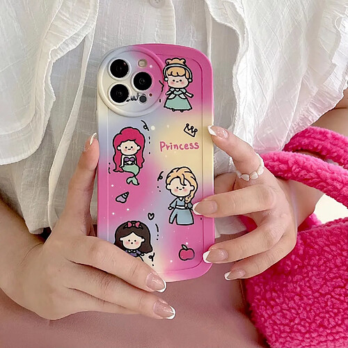 GUPBOO Étui pour iPhone11ProMax Version maculée de l'étui souple pour téléphone portable de dessin animé princesse sirène