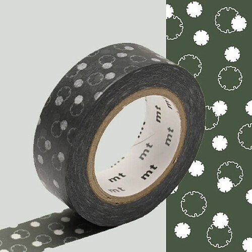 Masking tape fleur de coton - Taupe - 1,5 cm x 7 m