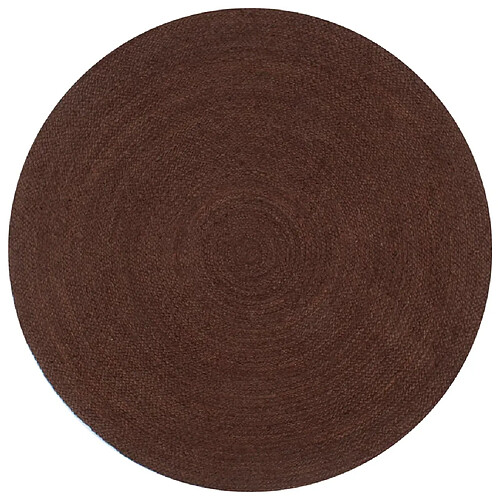 Decoshop26 Tapis fait à la main Jute Rond 90 cm Marron DEC023466