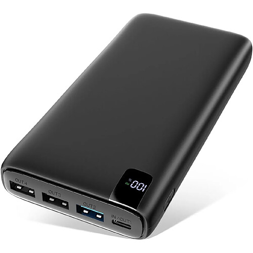 SANAG Batterie Externe 26800Mah, 22.5W Batterie Portable Usb C 20W Pd Power Delivery Avec Ecran Lcd Power Bank Avec 4 Ports Usb Pour Smartphone, Tablets Et Autres (Black)