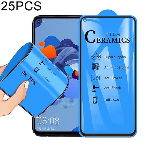 Wewoo 25 PCS 2.5D Full Glue Film céramique à couverture complète pour Huawei Nova 5i Pro / Mate 30 Lite