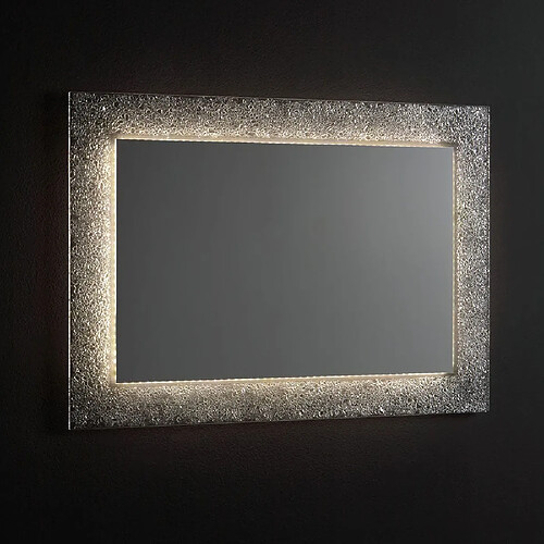 Kiamami Valentina MIROIR AVEC CADRE RÉVERSIBLE EN PERLES DE VERRE GLACÉ 98X70