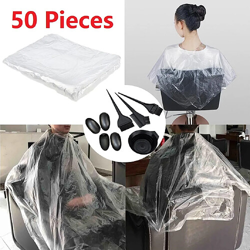 50x Capes de Coupe de Cheveux Protéger Coiffeur Salon de Coiffure Jetable Imperméable à L'Eau