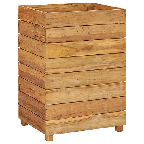 Maison Chic Jardinière,Lit surélevé - Bac à fleurs - pot de fleur 50x40x72 cm Bois massif de teck et acier -GKD86479