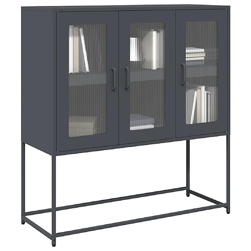 vidaXL Buffet anthracite 100,5x39x107 cm acier laminé à froid